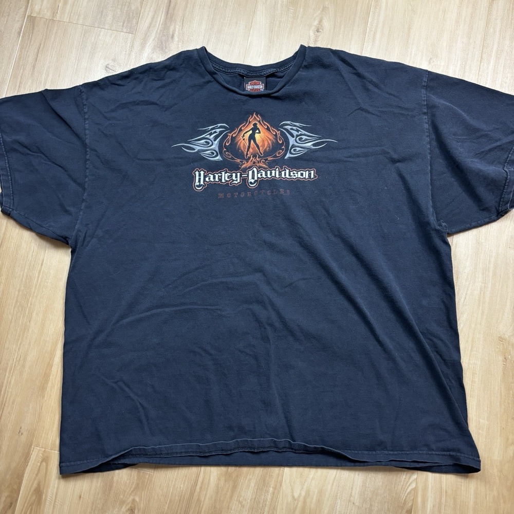 Harley Davidson Men's Woman In Spade Shirt‎ Size 3XL Motorcycle Black Graphic